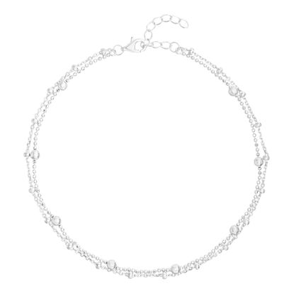 Picture of Sterling Silver Double Layered Anklet in Sterling Silver