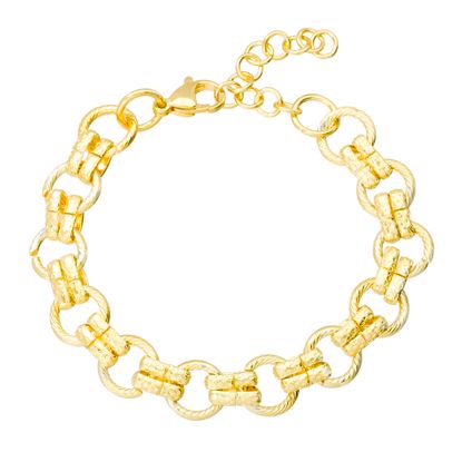Imagen de Gold-Tone Stainless Steel Interlocking Ring Bracelet