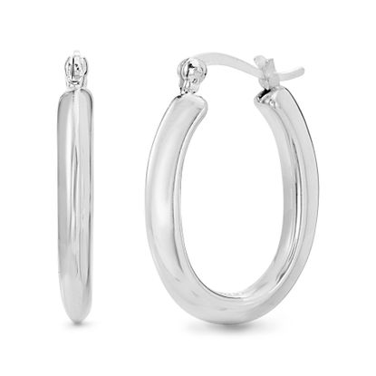 Picture of Oval Hoop Earring in Sterling Silver