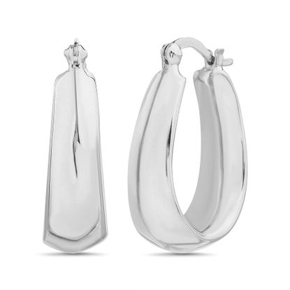 Picture of Sterling Silver Wide Oval Hoop Earring