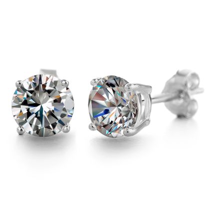 Picture of Cubic Zirconia 5MM Round Stud Earring in Rhodium over Sterling Silver