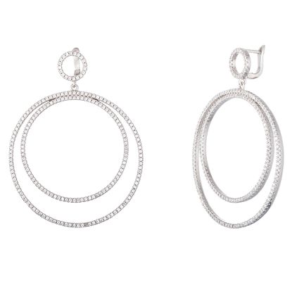 Picture of Genuine Cubic Zirconia In and Out Earring in Sterling Silver