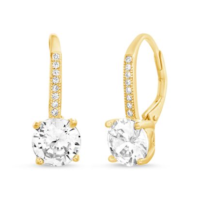 Imagen de Cubic Zirconia Lever Back Earrings in Rose Gold over Sterling Silver