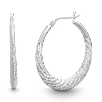Picture of Sterling Silver Spiral Hoop Hinge Earrings