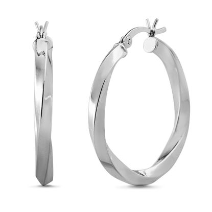 Picture of Sterling Silver 32mm Polished Twisted Hoop Earring