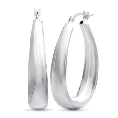 Picture of Sterling Silver Polished Oval Hoop Earring