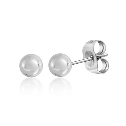 Picture of Silver-Tone Brass 4MM Ball Stud Post Earring