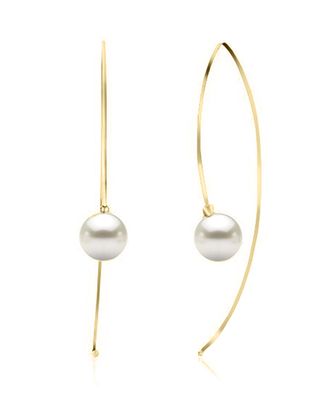 Picture of Gold-Tone Brass Freshwater Pearl End Long Threader Earring