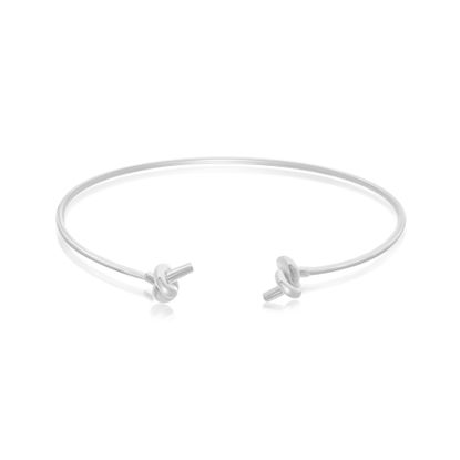 Imagen de Sterling Silver Ecoat Rope Knot Ends Cuff Bangle