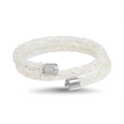 Imagen de Silver Tone Brass  Aurora Borealis Crystal Wrap Bracelet