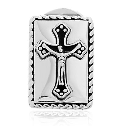 Picture of Brass Cross Rectangle New Testament Nano My Bible Pin