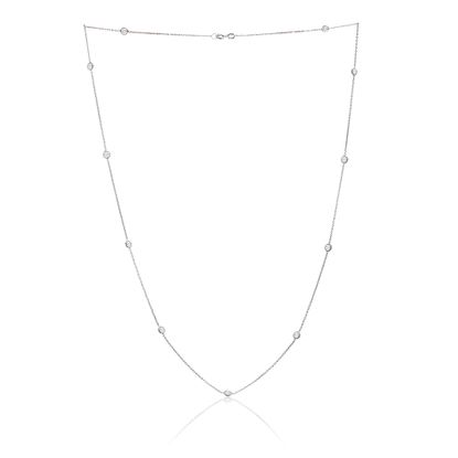 Picture of Sterling Silver 16 Cubic Zirconia By The Yard Cable Chain Necklace