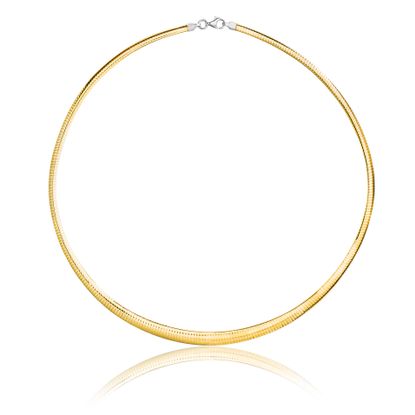 Picture of & White Gold Plated Brass Reversible Omega Chain Necklace
