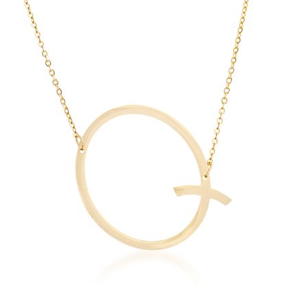 Imagen de Gold-Tone Stainless Steel Q Initial Cable Chain Necklace
