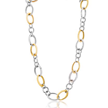 Picture of Interlocked Rings 18 Necklace in Two Color Stainless Steel