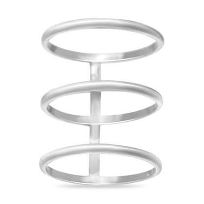 Picture of E-Coat Sterling Silver Open Three Row Ring 8
