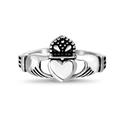 Picture of Sterling Silver Claddagh Plain Band Ring Size 7