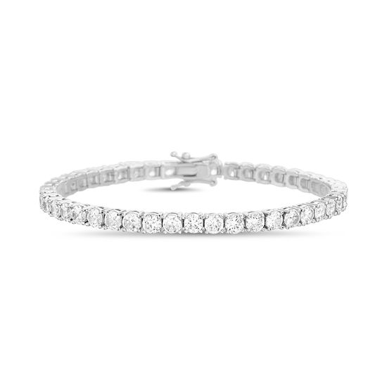 Picture of Silver-Tone Brass 4mm Cubic Zirconia  7 Tennis Bracelet