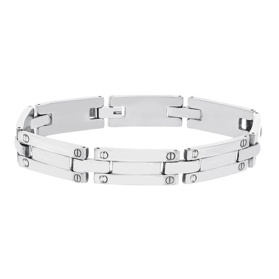 Imagen de Silver-Tone Stainless Steel Link Bracelet