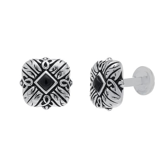 Picture of Sterling Silver Oxidite with Diamond Design Cufflinks