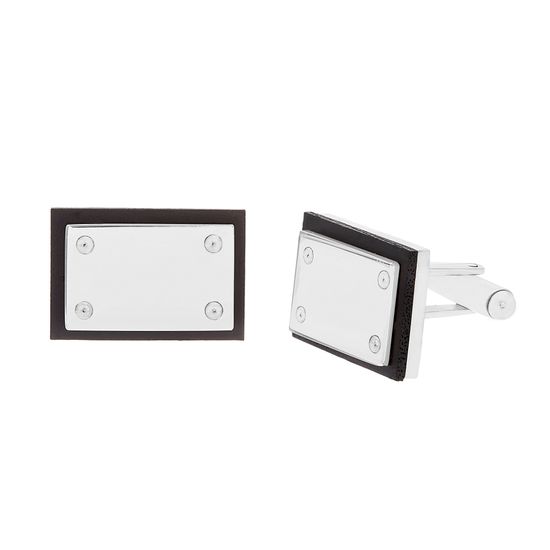 Picture of Stainless Steel Rectangle with Black Enamel Cufflinks