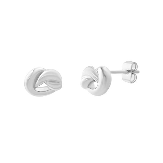 Picture of Silver-Tone Brass Love Knot Stub Post Earring