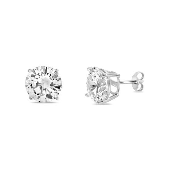 Picture of Sterling Silver 10MM AAA Quality CZ Round Stud Earring