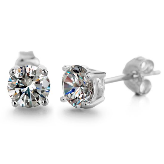 Picture of Cubic Zirconia 5MM Round Stud Earring in Rhodium over Sterling Silver