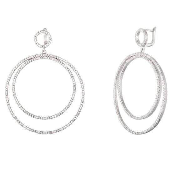 Imagen de Genuine Cubic Zirconia In and Out Earring in Sterling Silver