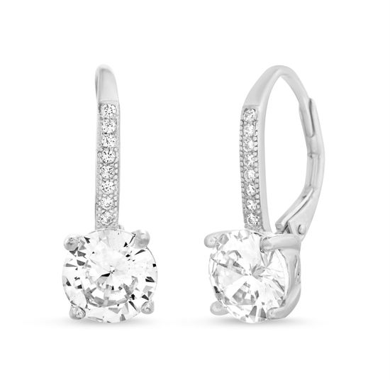 Picture of Cubic Zirconia Lever Back Earrings in Sterling Silver