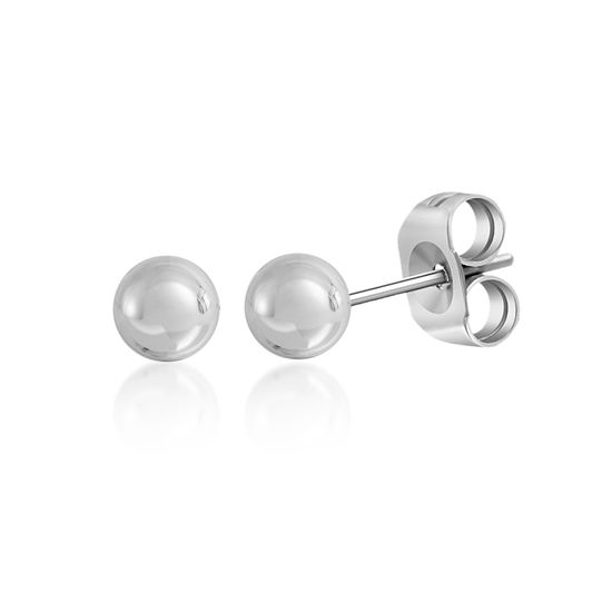Picture of Sterling Silver Polished Ball Post Earrings