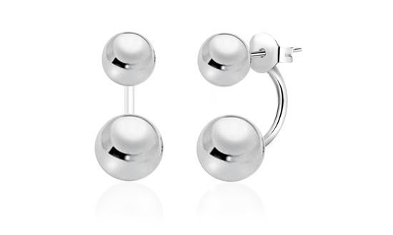 Picture of Front and Back Ball shape Post Earring in Sterling Silver