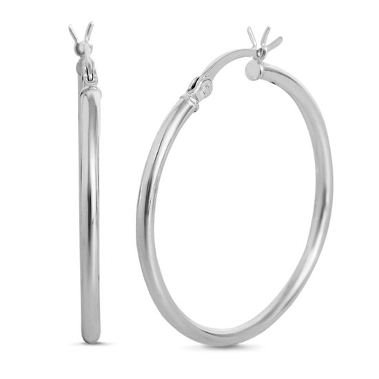 Picture of E-Coat Sterling Silver Polished 30 mm Hoop Earring