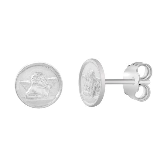 Picture of Sterling Silver Nino Oval Disc Stud Post Earrings