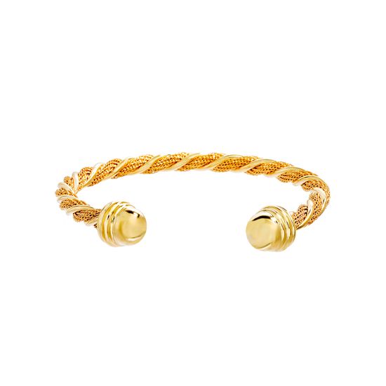 Imagen de Gold-Tone Stainless Steel Twisted Design Bangle