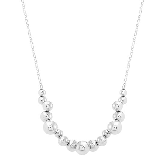 Imagen de Sterling Silver Multi Bead Cable Chain Necklace