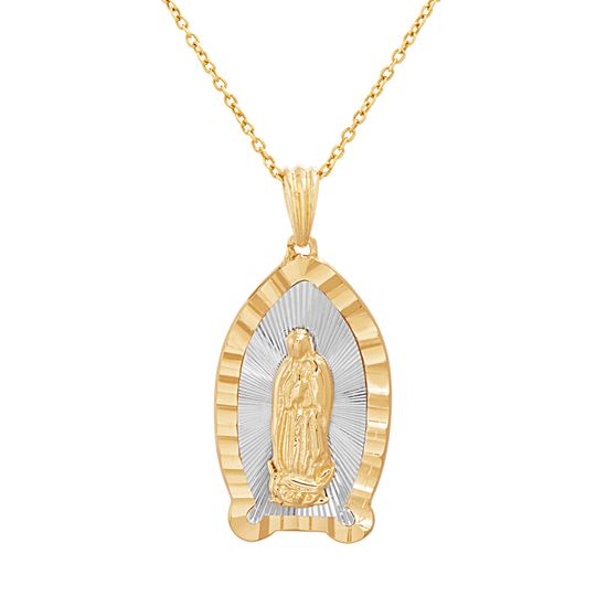 Picture of Two-Tone Religious Pendant Cable Chain Necklace