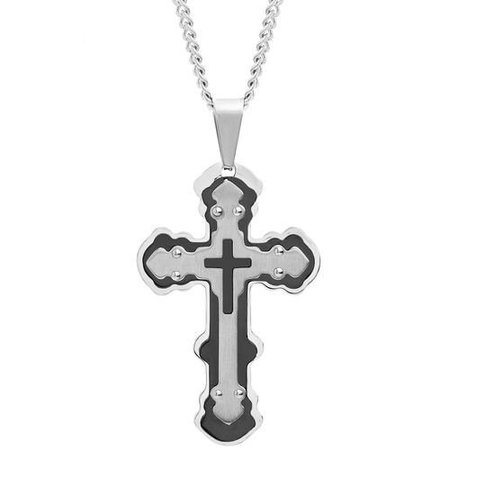 Picture of Two-Tone Stainless Steel Cross Pendant
