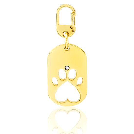 Picture of Gold-Tone Alloy Open Oval Shaped Paw Disc Pent Charm Pendant