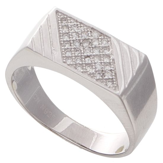 Picture of Sterling Silver Men's Pave CZ Ring Size 10