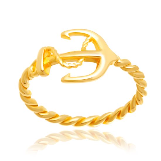 Picture of Twisted Band Anchor Ring in Gold over Sterling Silver