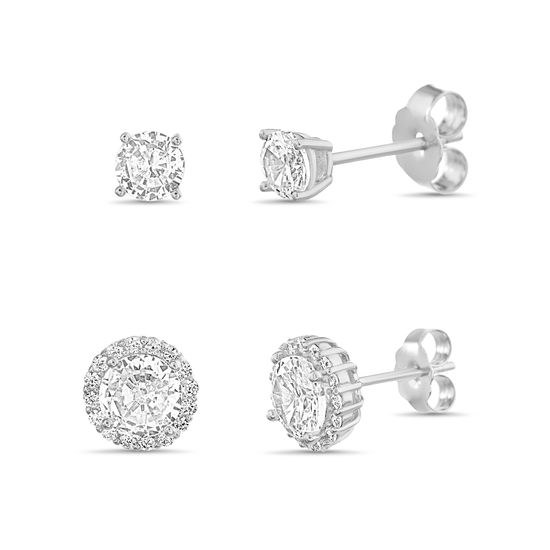 Picture of Cubic Zirconia 2pc Stud Earring Set in Sterling Silver