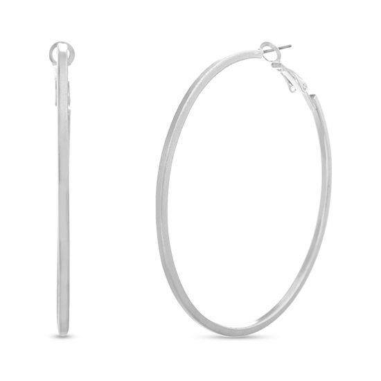 Picture of Steve Madden Squared Hoop Earrings for Women (Large White)