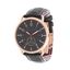 Picture of Ike Behar Men's Rose Gold Plated Case Multifunction Dial Black Leather Band Watch