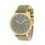 Picture of Ike Behar Men's Gold Plated Case Date Function Dial Black & Green Tweed Design Leather Band Watch