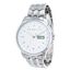 Picture of Ike Behar Men's Silver Plated Date Function White Dial Striped Alloy Band Watch