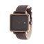 Picture of Ike Behar Brown IP Square Stainless Steel Case Date Function Roman Numeral Dial Brown Leather Band Watch