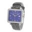 Picture of Ike Behar Silver Plated Square Stainless Steel Case Date Function Roman Numeral Dial Black & Gray Animal Print Leather Band Watch