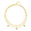 Picture of Genuine Cubic Zirconia Double Stranded Anklet in Gold over Sterling Silver