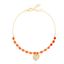 Picture of STERLING SILVER GOLD BEADED CZ HEART 6.5+2 CABLE CHAIN BRACELET